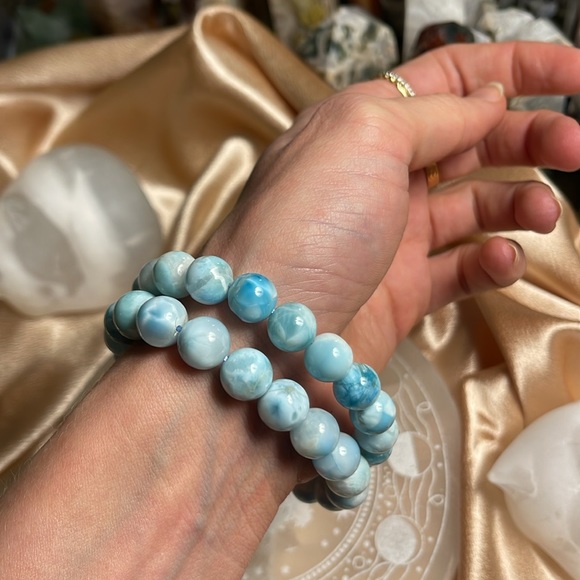 Larimar Bracelet (8mm) 🦋 - Picture 3 of 4